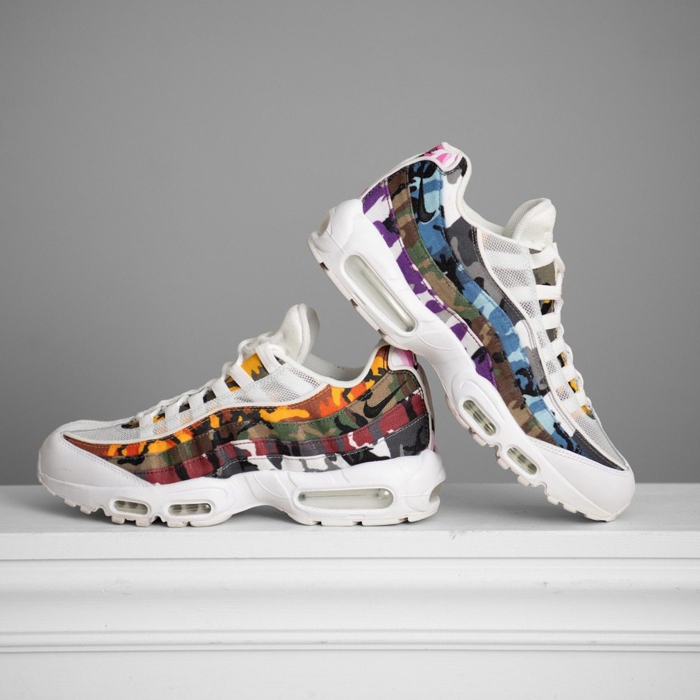 Nike Air Max 95 ERDL Party Mens 10 White Multi-Color Camo 90s Urban Streetwear